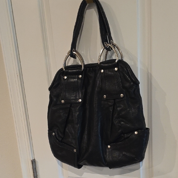 Kooba Black Leather Shoulder Bag - Picture 1 of 9